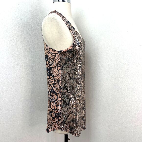 Silence & Noise Sequin Tunic Tank Top Small Whimsy Fairy Goth Boho Festival Glam - Picture 9 of 14